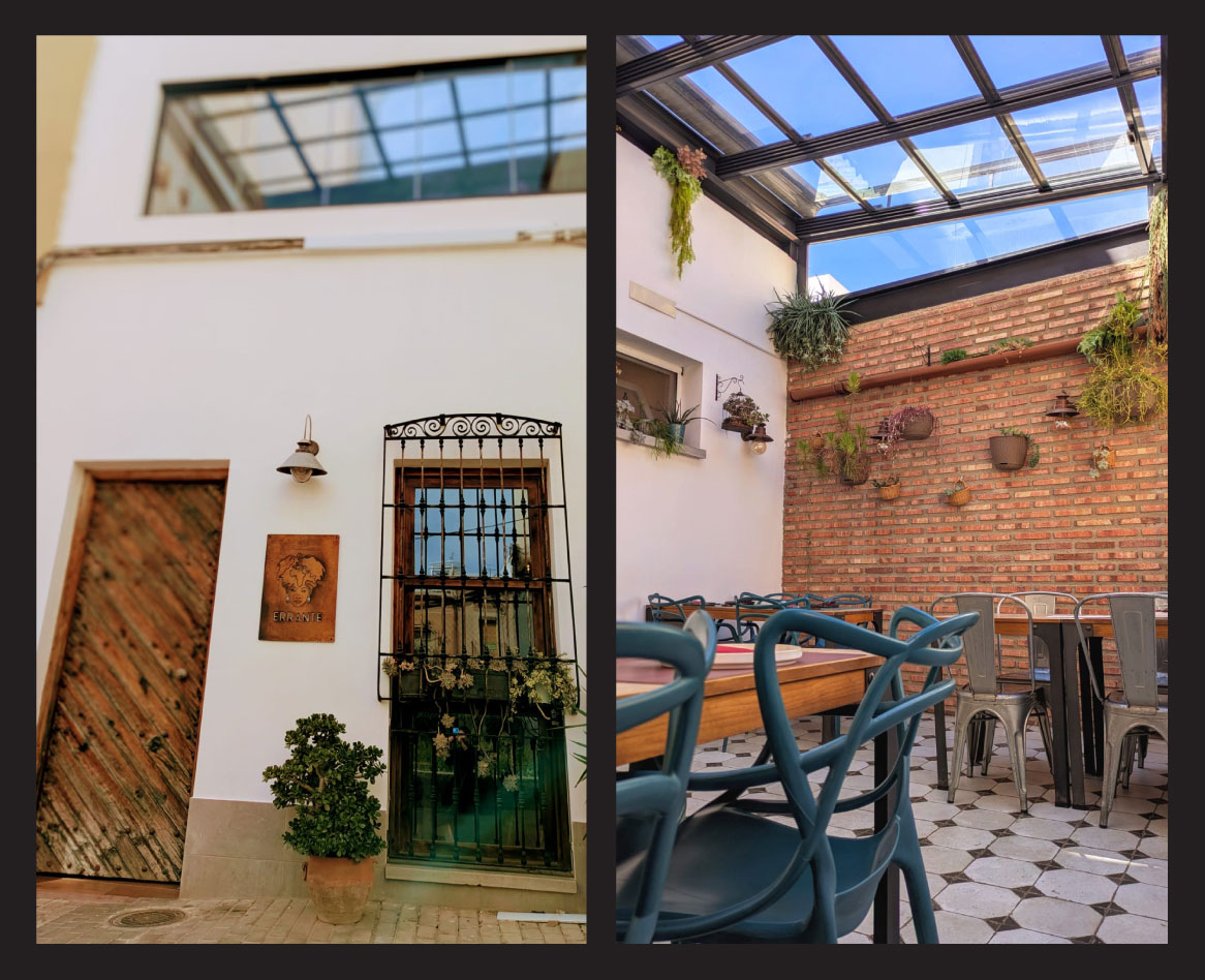 Composición de imágenes de la fachada y la terraza